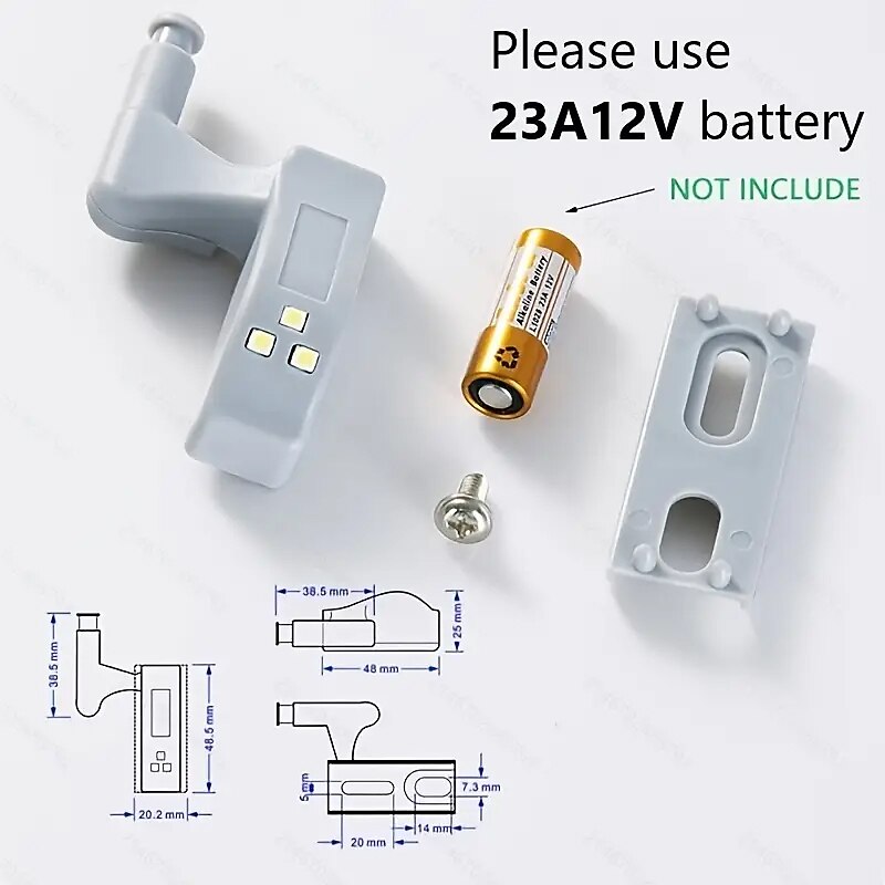 10 قطعة led خزانة ضوء led الداخلية المفصلي مصباح خزانة ضوء البطارية اللاسلكية مصباح عالمي خزانة خزانة مستشعر الإضاءة 2025 - $20.99 –P2