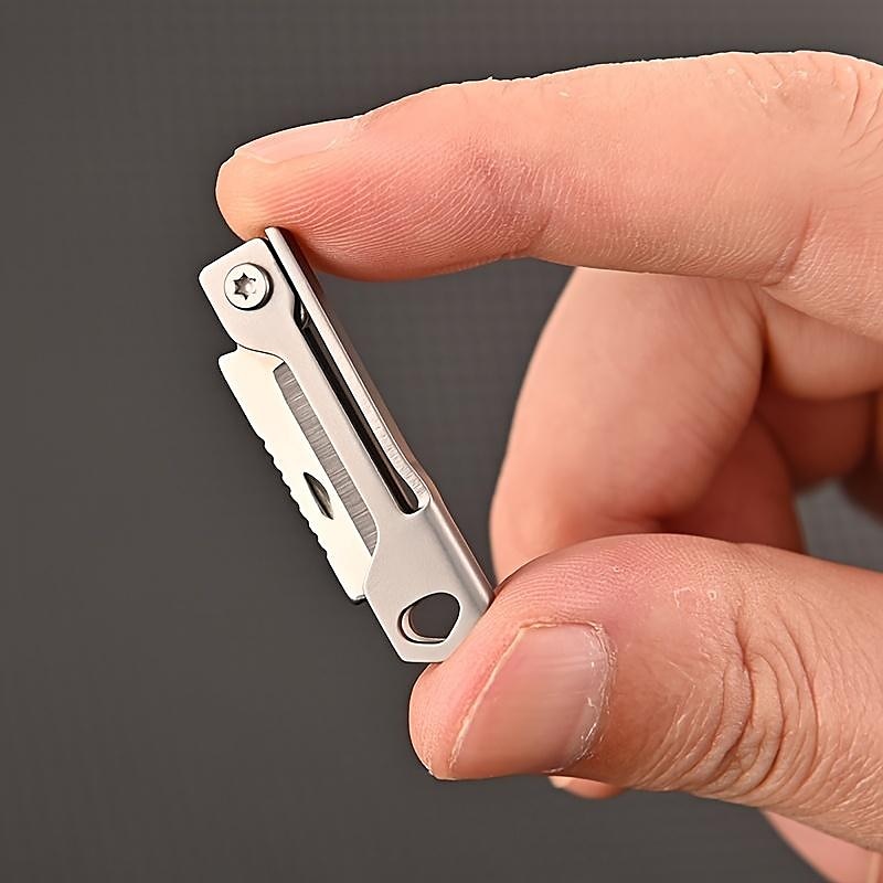 kapselminikniv, multifunktionella edc-verktyg, bärbar fickkniv för nyckelring, kedjedekor för utomhusbruk, överlevnad, öppna burkar, skal, frukt och fantastiska presenter till familj och vänner 2025 - $6.99 –P4