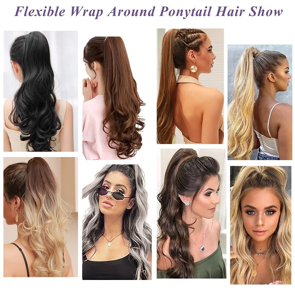 show flexibele wrap around paardenstaart 32 inch lengte synthetische paardenstaart extensions blonde paardenstaart haarstukjes voor dagelijks gebruik door vrouwen 2025 - $20.99 –P12
