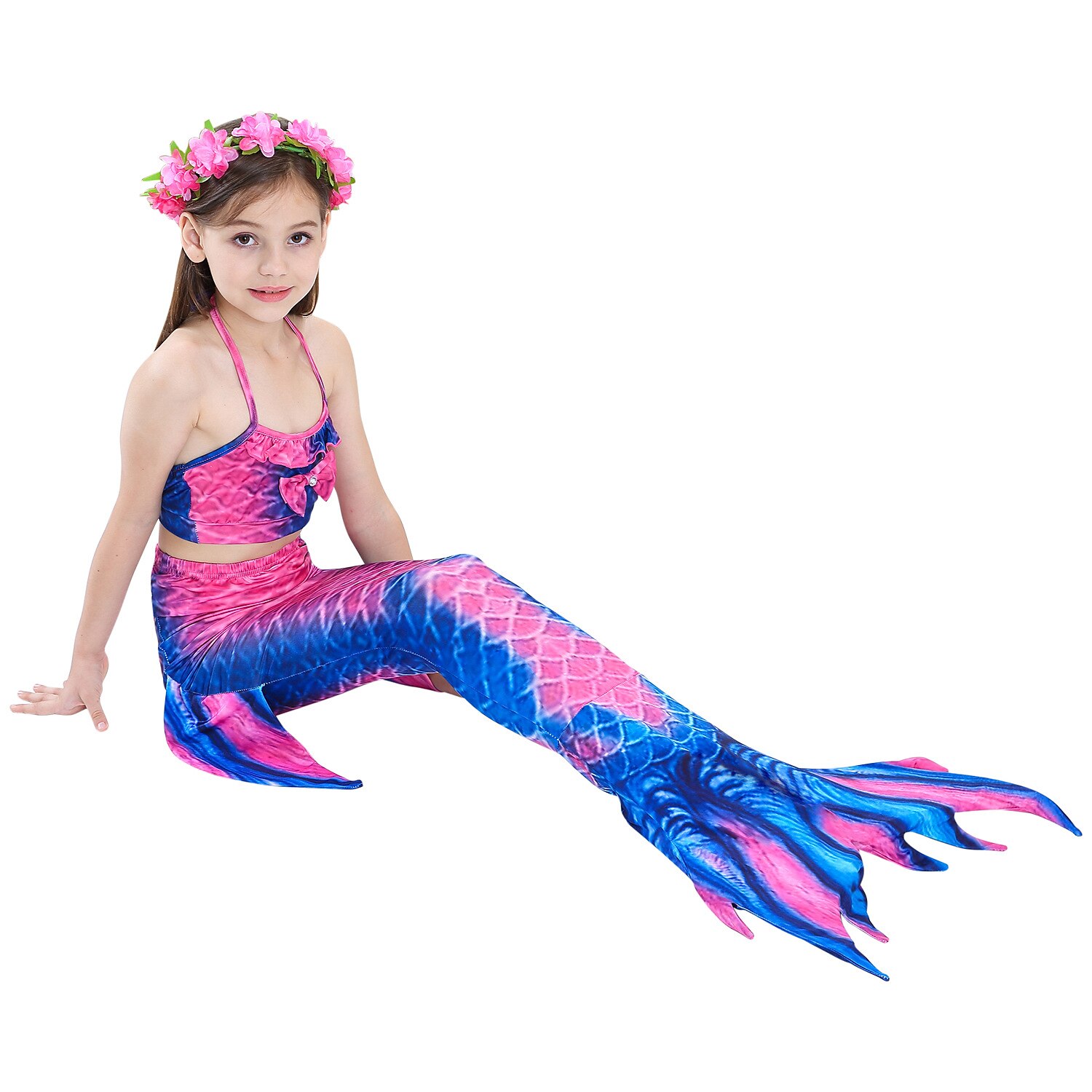 Kinderen Voor meisjes Zeemeermin zwemkleding Zwempak Bikini Prestatie Thema feest Kleurrijk Aanbiddelijk Strandstijl Halster Badpakken 4-12 jaar Zomer Meerkleurig 2025 - $30.99 –P8