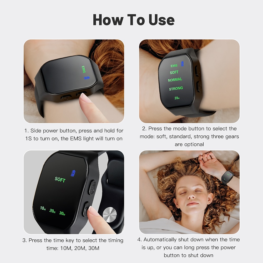 New Ems Intelligent Sleep Device Fast Sleep Rest Hypnosis Insomnia Artifact Wristband Watch Microcurrent Sleep Aid Instrument 2025 - $22.99 –P7