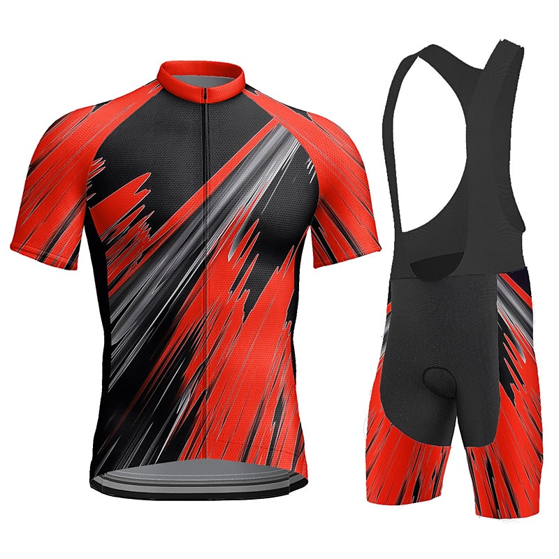 Per uomo Maglia con salopette corta da ciclismo Manica corta Ciclismo da montagna Cicismo su strada Giallo Rosso Blu Geometrico Bicicletta Completo tuta Pad 3D Traspirante Asciugatura rapida Tasca del 2025 a $41.99 –P6