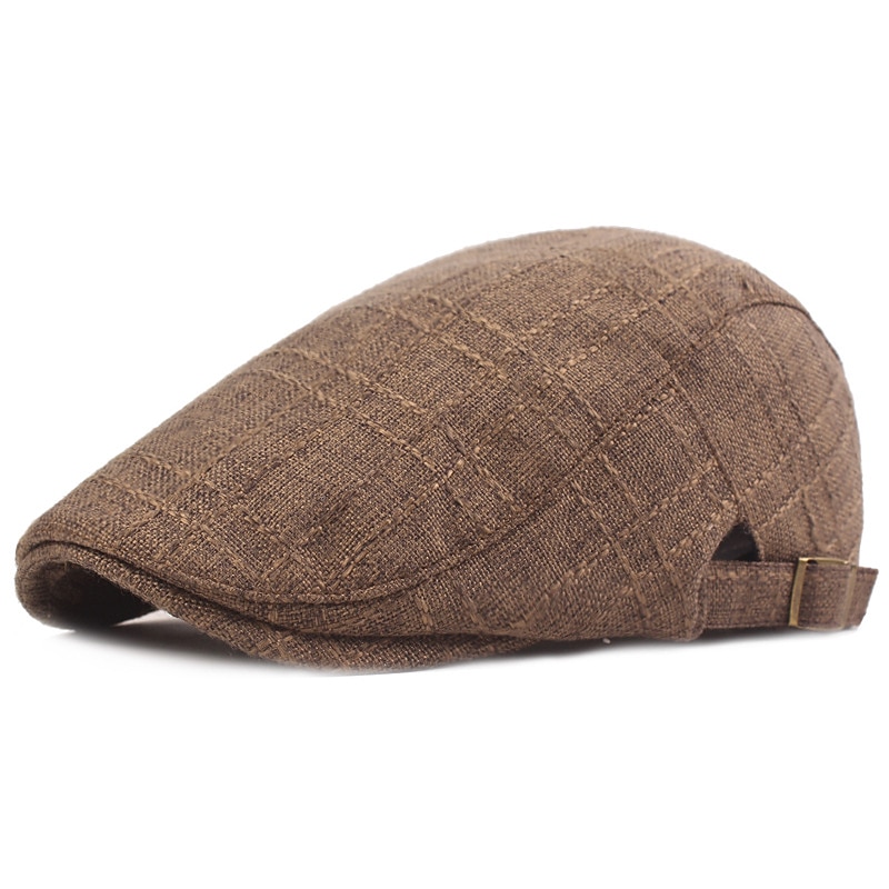 Hombre Gorra Plana Negro Beige Lino Moda Ropa de calle Elegante Moda de los años 20 Exterior Diario Noche Plano Templado 2026 - $13.49 –P7