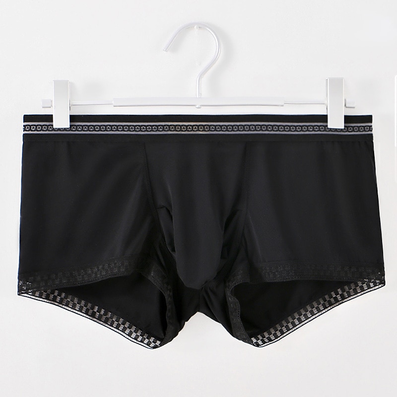 Herren 3 Pack Unterwäsche Boxer Slip Nylon Eis-Seide Atmungsaktiv Waschbar Komfortabel Glatt Mittlere Hüfthöhe Schwarz Weiß 2025 - $21.99 –P3