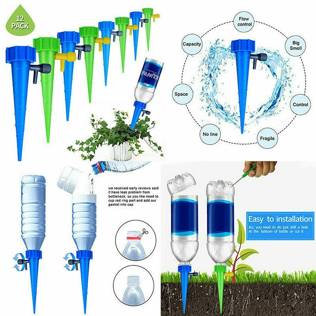 12 stk selvforsynt automatisk drypp vanning vanningssystem automatisk vanningspigg for planter blomst innendørs husholdning 2025 - $6.99 –P11