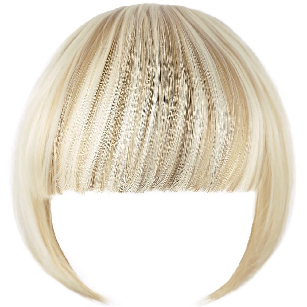 flequillo rubio clip en flequillo clip rubio en grueso natural frente completo flequillo limpio flequillo recto flequillo con sienes postizo de una pieza 2025 - $7.99 –P4