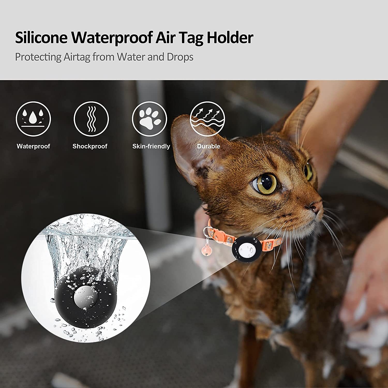 For Airtag Case and Cat Collar Pet Collar for Airtag Foot Print Collar Pet Collar With Bell  Reflective Collar（no tracker） 2026 - $28.99 –P16