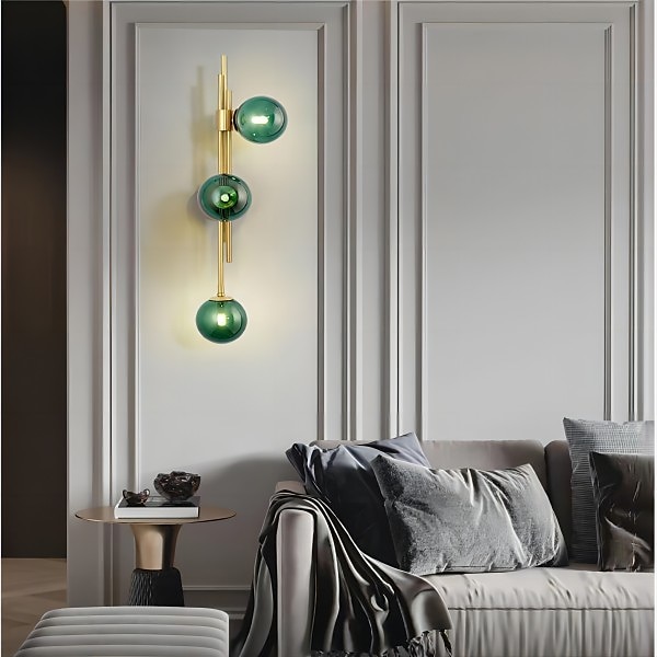 aplic led de perete 3 lumini aplice de perete din sticlă la mijlocul secolului corpuri de iluminat de perete glob modern labota de baie cu abajur de sticlă aplice de perete de interior pentru 2025 - $215.69 –P1