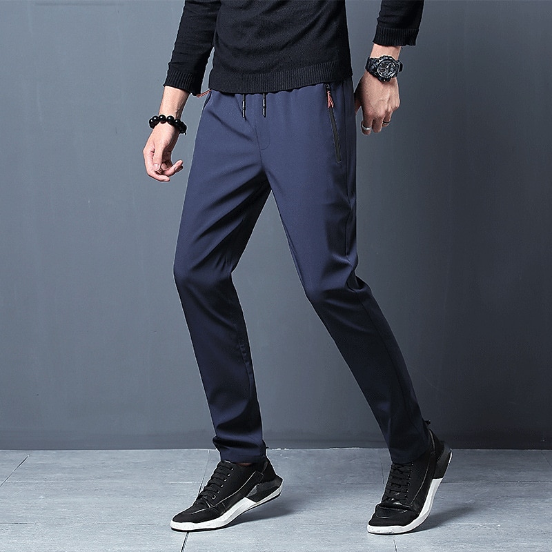Miesten Housut Rennot housut Urheiluhousut Treenihousut Joustava vyötärö Tavallinen Hengittävä Pehmeä Nilkkapituinen Jumppa Urheilu Loose Fit Musta Sininen Mikrojoustava 2026 - $14.49 –P5