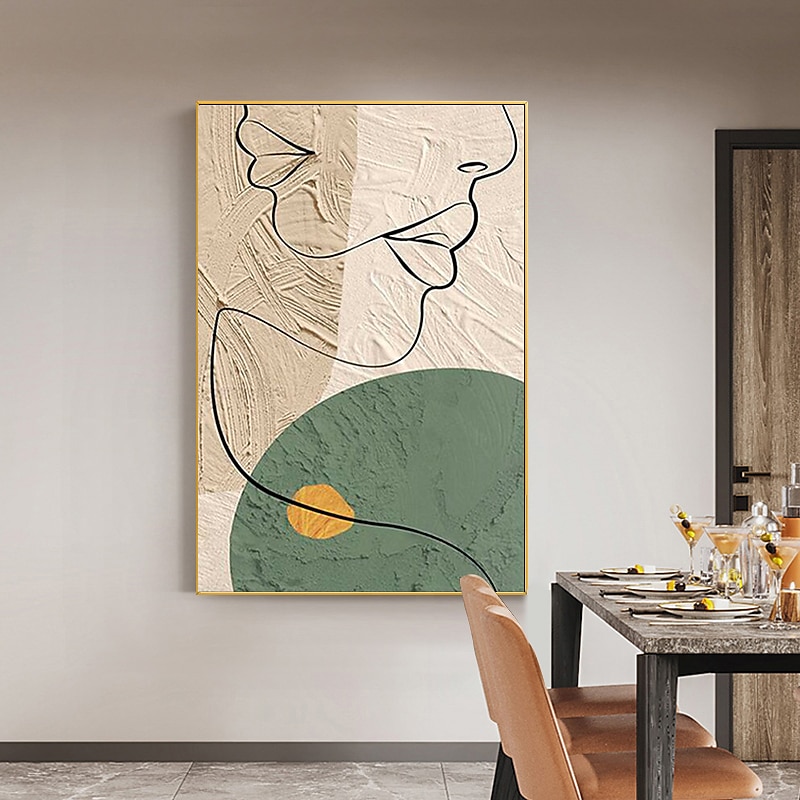 peinture à l'huile à la main peint à la main art mural abstrait personnes peinture sur toile décoration de la maison décor cadre tendu prêt à accrocher de 2025 ? $131.99 –P9