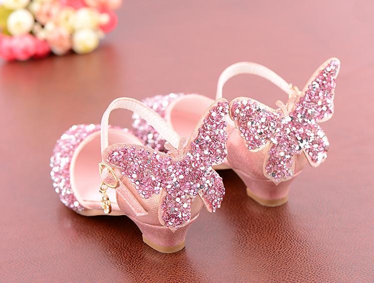 Girls' Sparkling Butterfly-Embellished Ballet Flats – Glittery Silver Sandals with Adjustable Strap for Weddings, Parties, and Special Occasions 2025 - $29.99 –P4