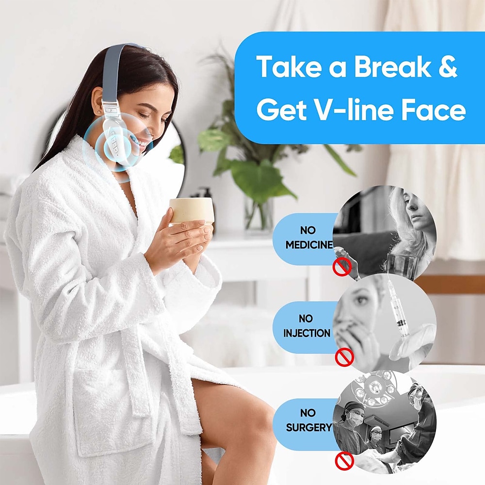 EMS Face Lifting Machine Double Chin Remover Face Slimmer V Line Jaw Face Lift Skin Tightening Device Facial Vibration Massagers 2025 - $20.99 –P5