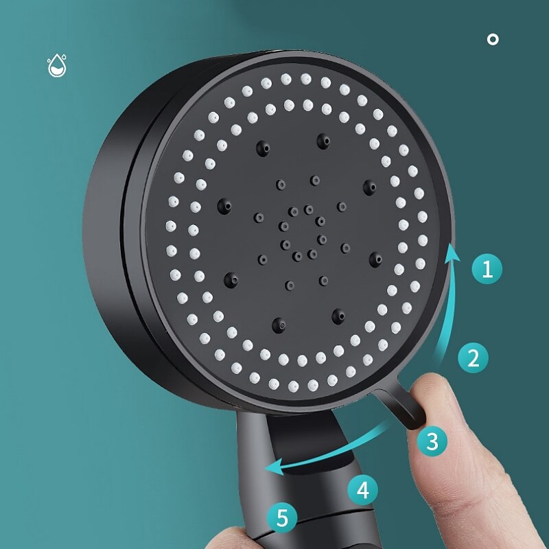 Cabeça de chuveiro de 5 modos com bico anti-queda portátil, spray portátil de alta pressão e alto fluxo para economia de água com interruptor de pausa liga / desliga, acessórios de banheiro com de 2025 por $12.99 –P6