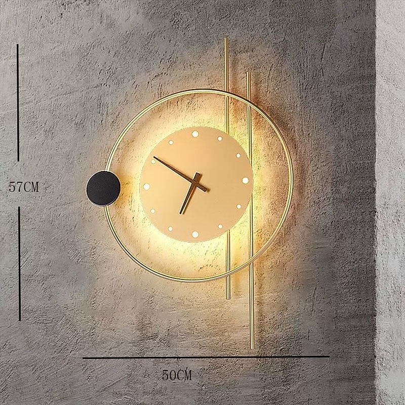 led seinävalaisin taidekello design seinävalo luova käytävä makuuhuone olohuone tausta seinä decora seinävalaistus 2026 - $371.69 –P4