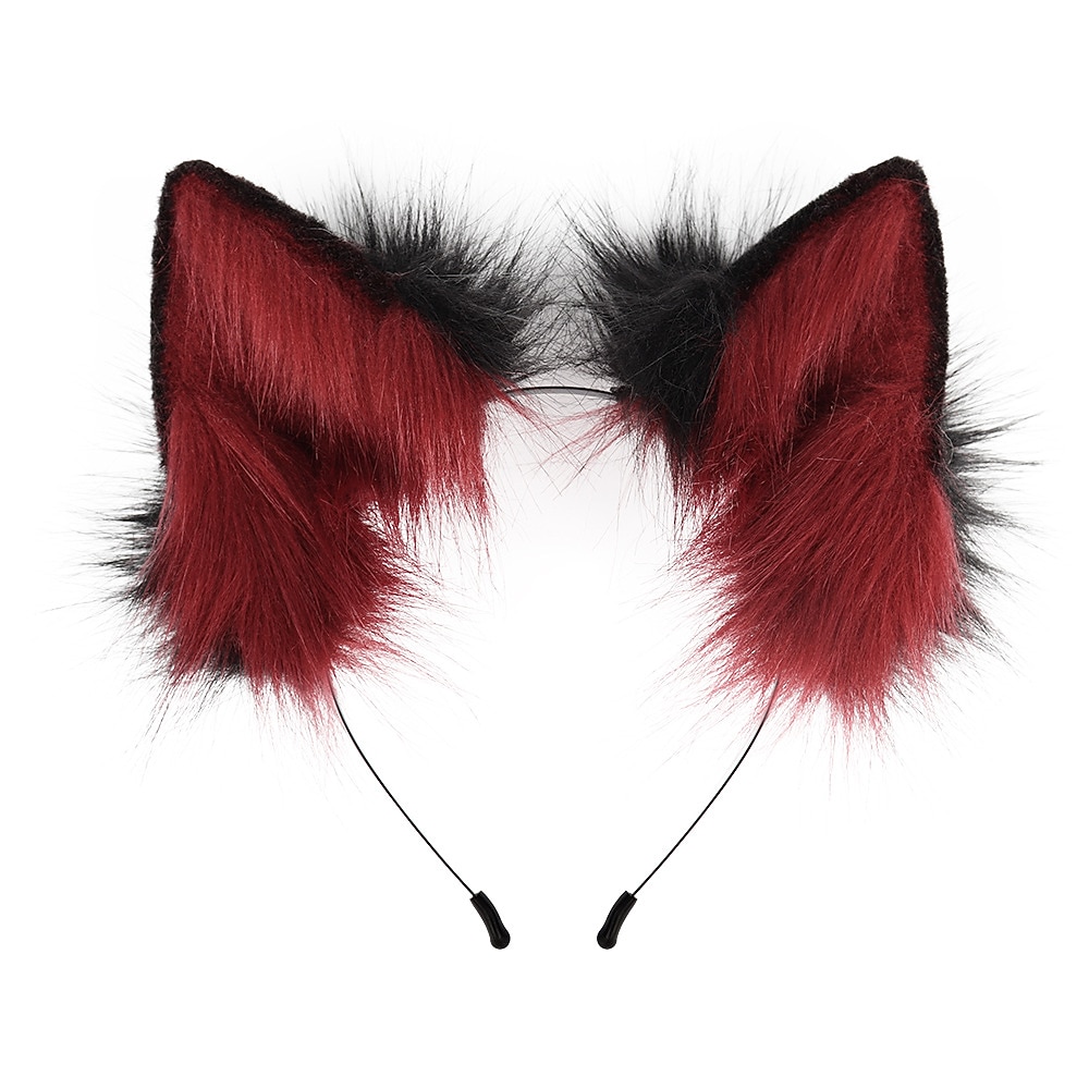 handgemaakte simulatie dier oor haar hoepel pluche verkleden als wolf oor hoofdband cosplay als eenzame wolf haaraccessoire 2026 - $21.99 –P4