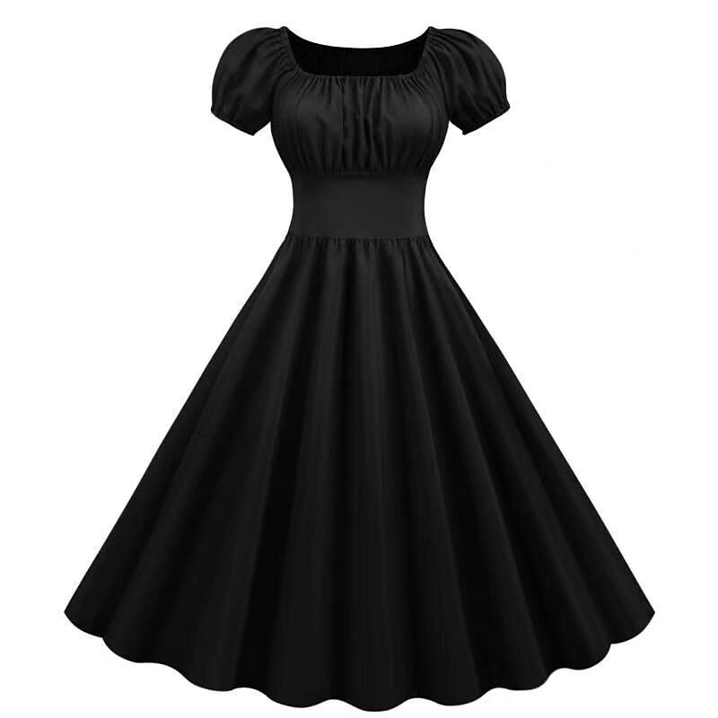 Retro Vintage 1950er Urlaubskleid Flapper Kleid Swing-Kleid Einfarbig Kostüm Damen Maskerade Alltagstauglich Junggesellinnenabschiedsparty Erwachsene Kleid Abschlussballkleider 2026 - $27.99 –P3