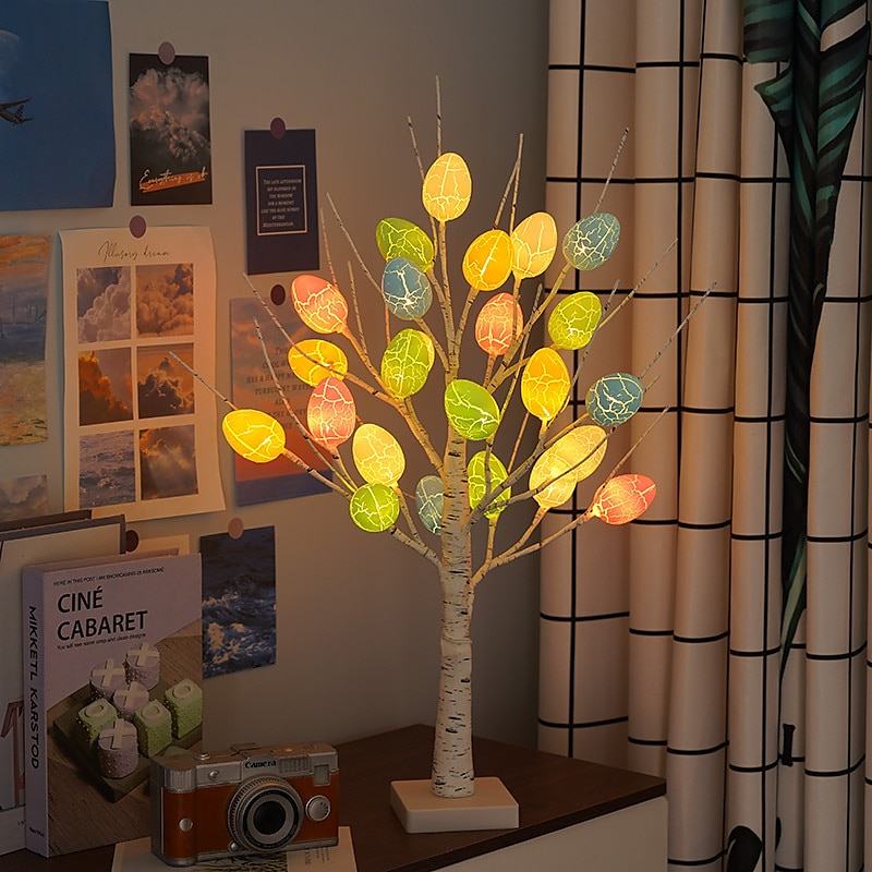 2025年 LED イースターエッグ ツリー ライト ランプ 家の装飾 屋内 パーティー アクティビティ シーン レイアウト 風景 照明 ツリー  コレクション – $26.99 –P2