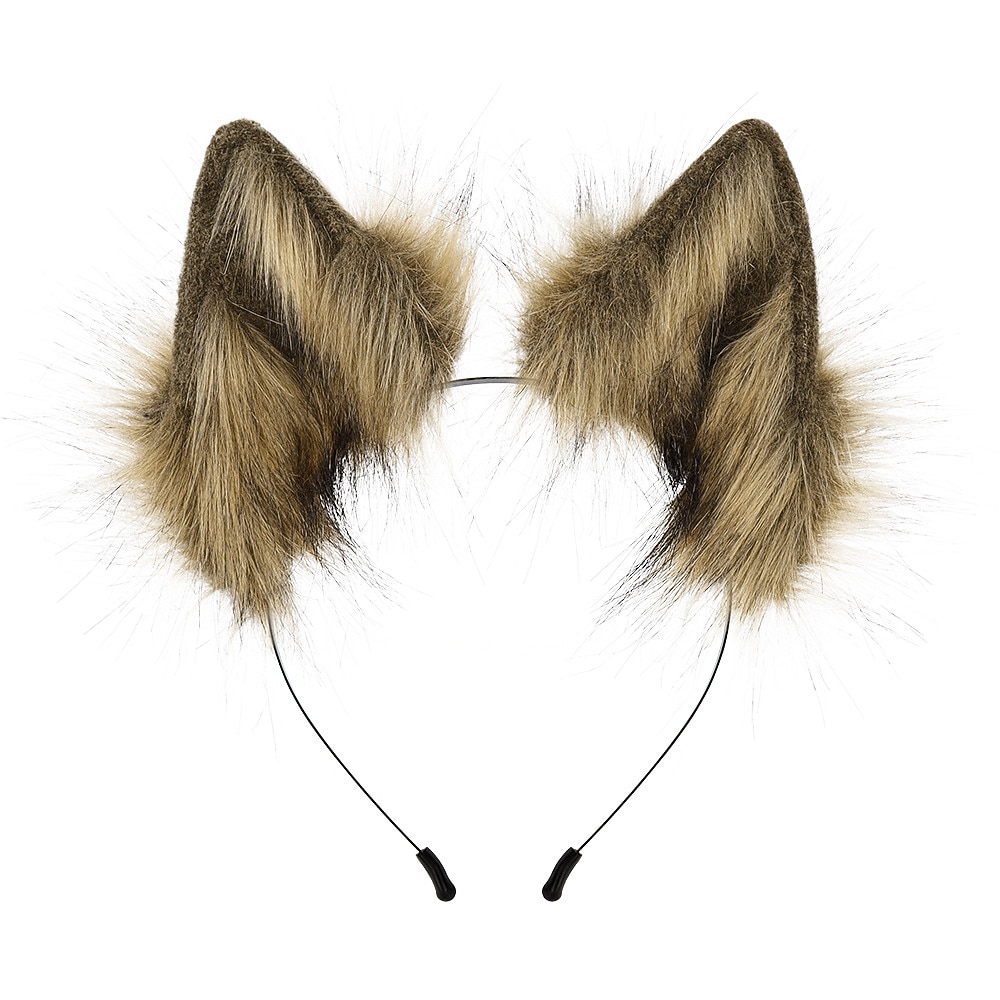 handgemaakte simulatie dier oor haar hoepel pluche verkleden als wolf oor hoofdband cosplay als eenzame wolf haaraccessoire 2026 - $21.99 –P1