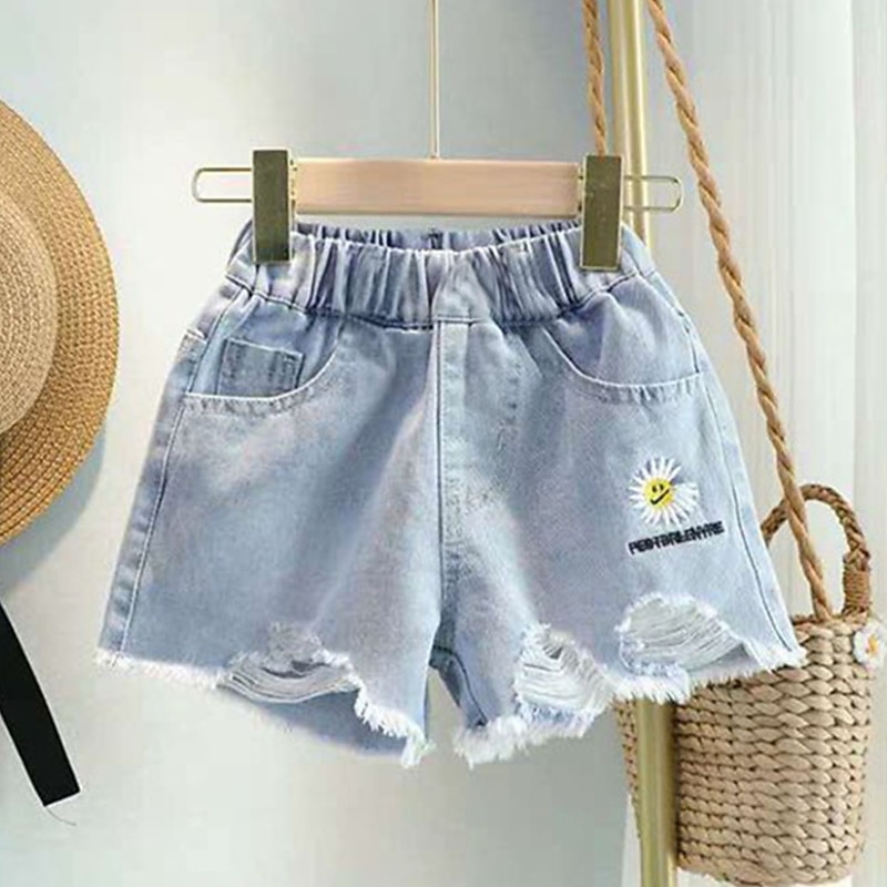 ילדים בנות שורטים צבע אחיד פעיל חלול חיצוני בָּחוּץ כותנה 3-7 שנים קיץ שחור לבן צהוב 2026 - $11.99 –P8