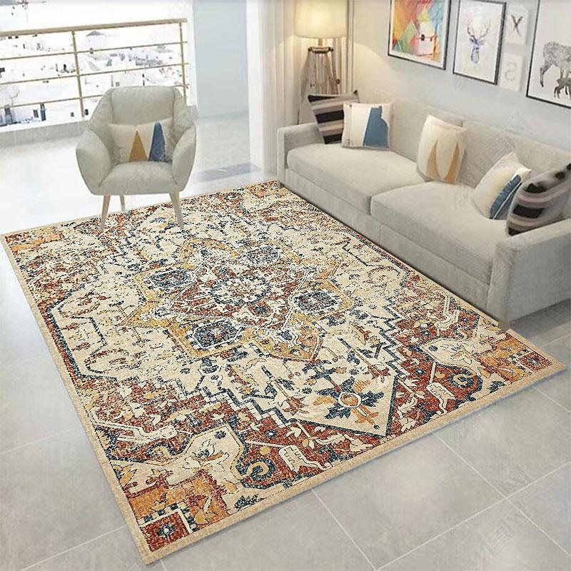 Retro Carpet Persian Living Room Rug Bedside Floor Mat Non-Skid Foldable Bedroom Imitation Cashmere Thickened Plush Carpet 2025 - $19.99 –P4