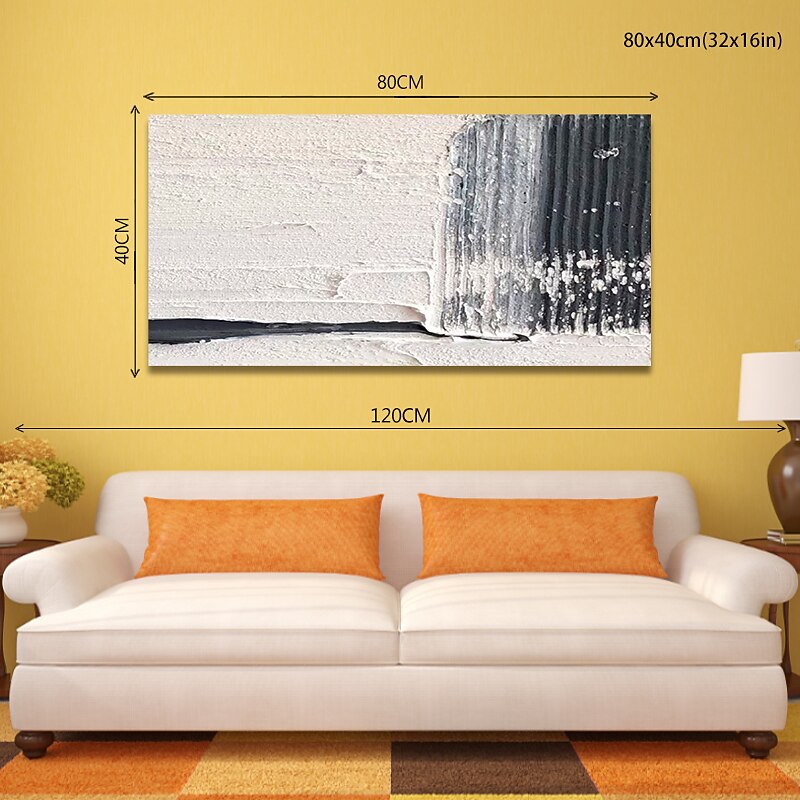 Oil Painting Handmade Hand Painted Wall Art  Black-White Abstract Canvas Painting Home Decoration Decor Stretched Frame Ready to Hang 2026 - $219.99 –P9