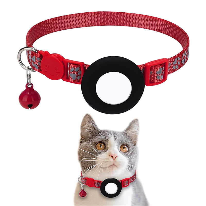 guler animal de companie pentru airtag guler imprimeu picioare guler animal de companie cu guler reflectorizant clopot 2026 - $28.99 –P8