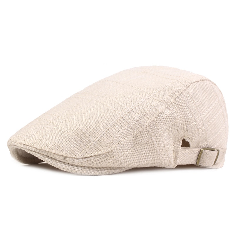 Hombre Gorra Plana Negro Beige Lino Moda Ropa de calle Elegante Moda de los años 20 Exterior Diario Noche Plano Templado 2026 - $13.49 –P8