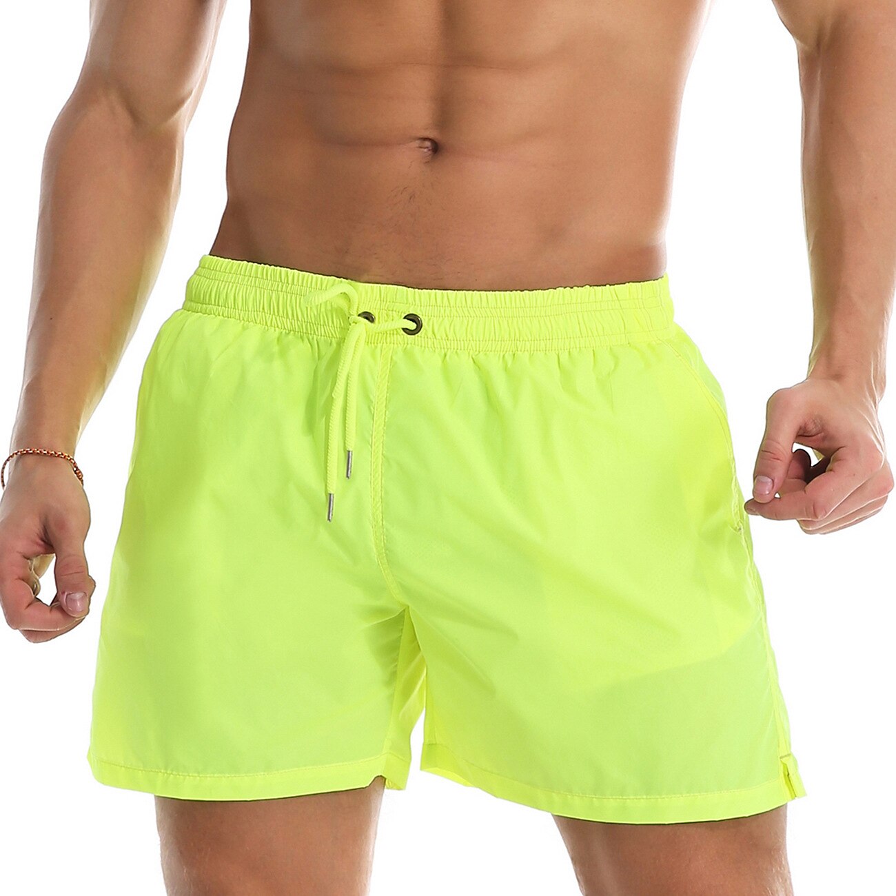 Men's Board Shorts Swim Shorts Swim Trunks Summer Shorts Beach Shorts Drawstring Elastic Waist Plain Quick Dry Short Daily Holiday Hawaiian Boho Black Yellow Micro-elastic 2025 - $18.99 –P3