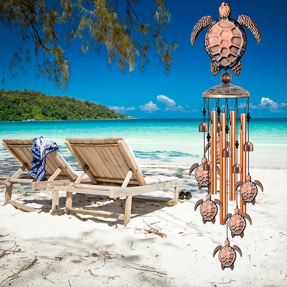 1st vintage metall sköldpadda järn vindspel, utomhus gård musik dekorationer, festival presenter för familjen 2026 - $27.99 –P6