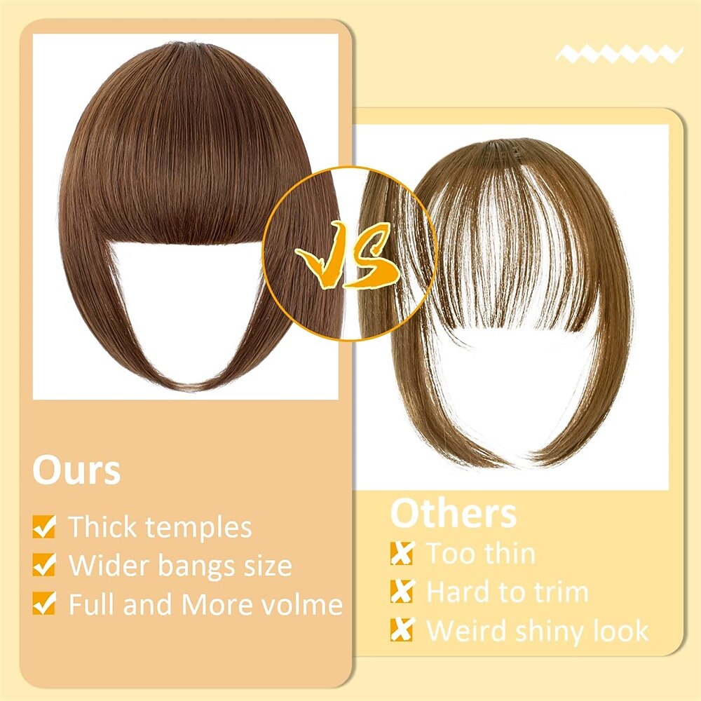 2026年 前髪ヘアクリップエクステンションでフレンチバングストレートナチュラルフリンジフルバングテンプル付き女性用ワンピースヘアクリップ女の子アッシュブロンド  コレクション – $9.99 –P11