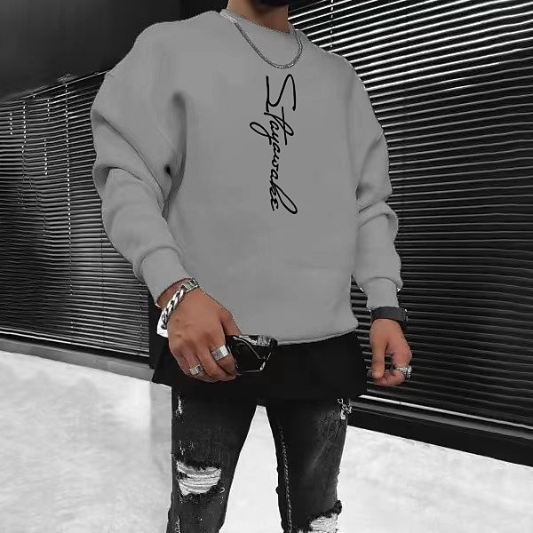 Per uomo Tinta unica Maglione Manica Lunga Felpa Girocollo Streetwear Abbigliamento Sportivo Essenziale Stampa a caldo Sport & Outdoor Casuale Abbigliamento casual alla moda Oversize Primavera Autunno del 2025 a $29.99 –P8