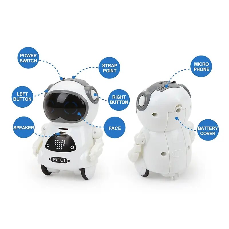 poche rc robot parler dialogue interactif reconnaissance vocale record chanter danser raconter une histoire mini rc robot jouets cadeau de 2025 ? $40.99 –P3