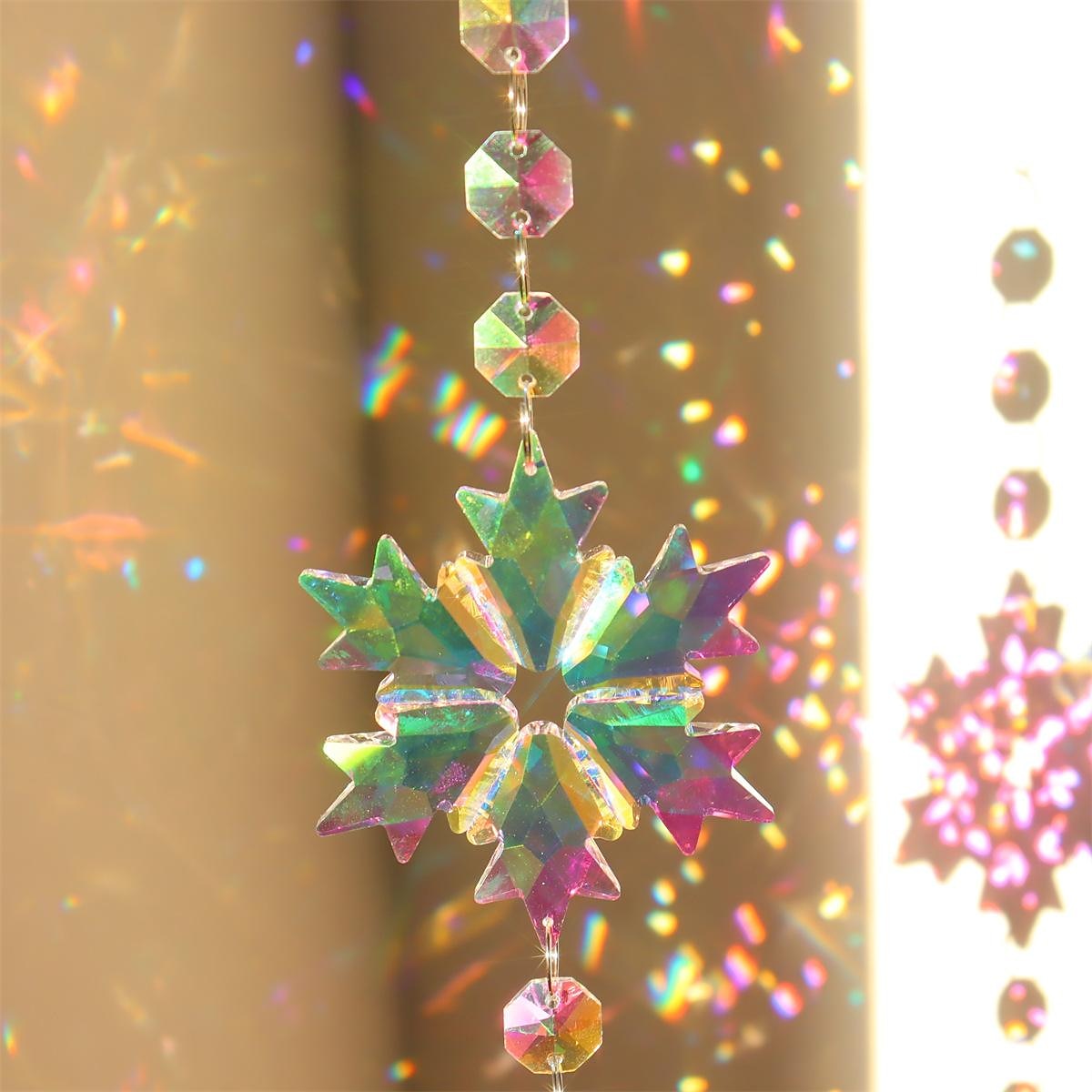 Fiocco Di Neve Acchiappasogni Di Cristallo Acchiappasole Campanelli Eolici Regalo Fatto A Mano Campanelli Eolici Ornamento Da Appendere A Parete Decorazioni Per Esterni del 2025 a $10.99 –P5