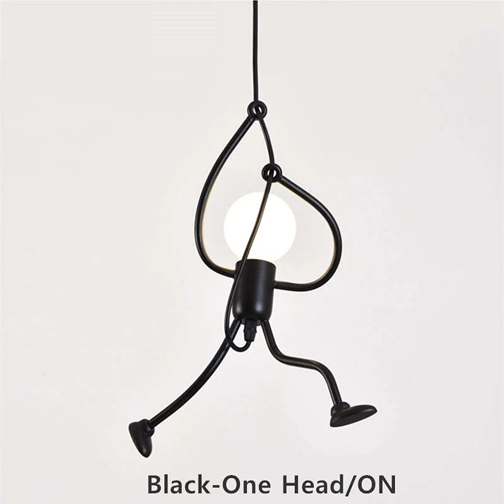 Swinging Humanoid Light Fixture 1-3 Light Mount Modern Black Industrial Ceiling Lamp Stick Figure Lighting Chandelier for Kitchen Island Hallway Bedroom Dining Room Entryway 2026 - $70.99 –P4
