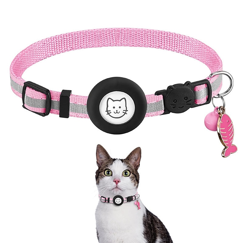 For Airtag Case and Cat Collar Airtag Cat Collar for Airtag Collar With Bell Airtag Reflective Fishbone Pet Collar（no tracker） 2025 - $20.99 –P9