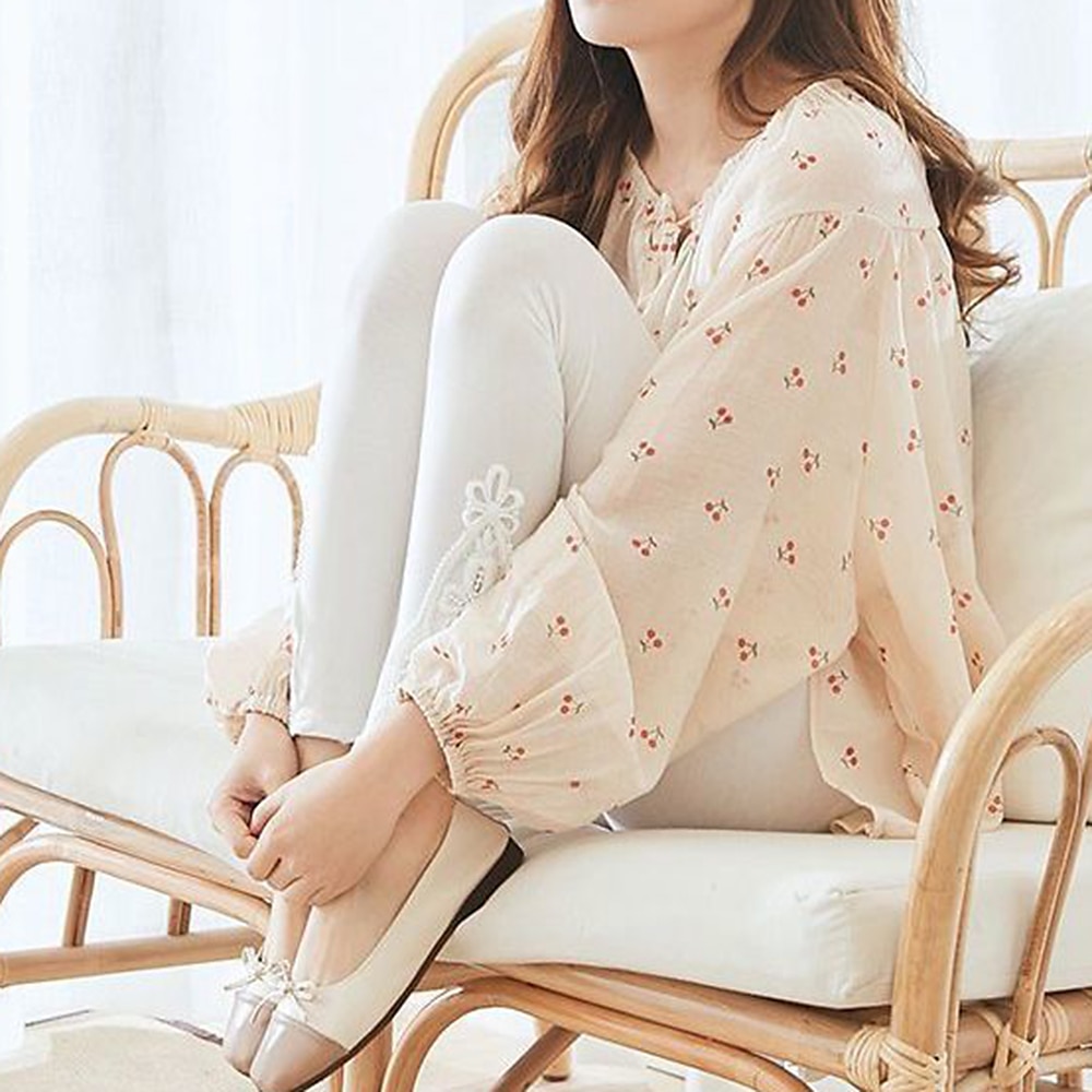 női leggings egyszínű fekete fehér divatos bokáig érő alkalmi napi 2025 - $12.99 –P15