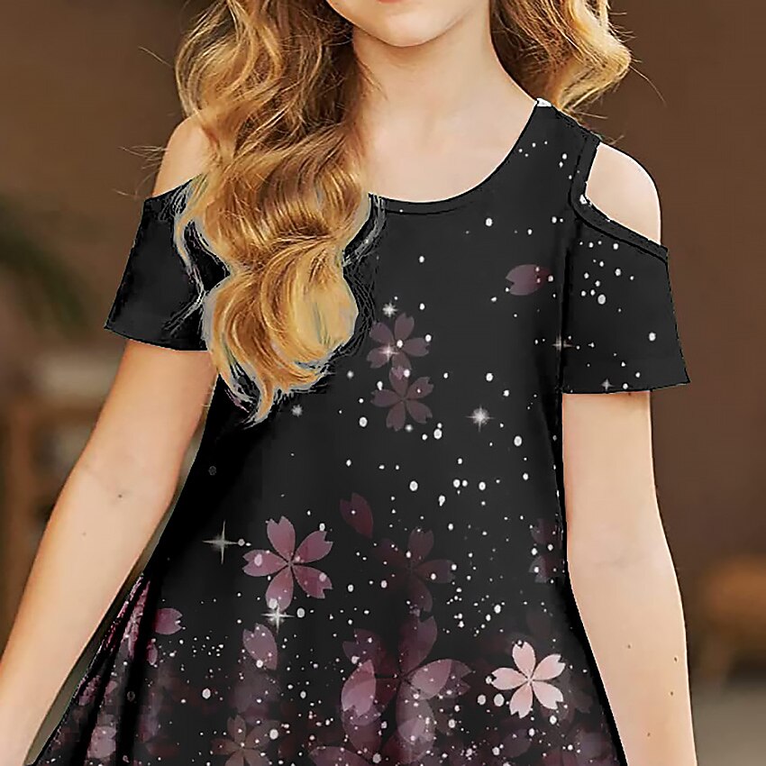 שמלת ילדות קטנות חד קרן חיה קו שמלה יומית הדפסת טלאים לחופשה ורוד מעל הברך שמלות מתוקות שרוולים קצרים קיץ רפויה 3-12 שנים 2025 - $15.99 –P5