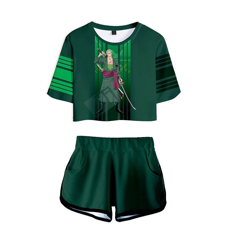 One Piece Monkey D. Luffy Roronoa Zoro Outfits Shorts Crop Top Anime 3D Graphic For Women's Adults' 3D Print 2025 - $27.99 –P12