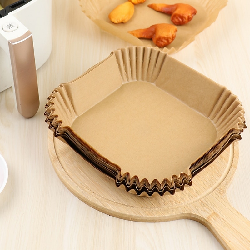 100PCS Air Fryer Disposable Parchment Paper Liner Square Round Oil-proof Paper Tray Non-Stick Baking Mat AirFryer Accessories 2025 - $9.49 –P9