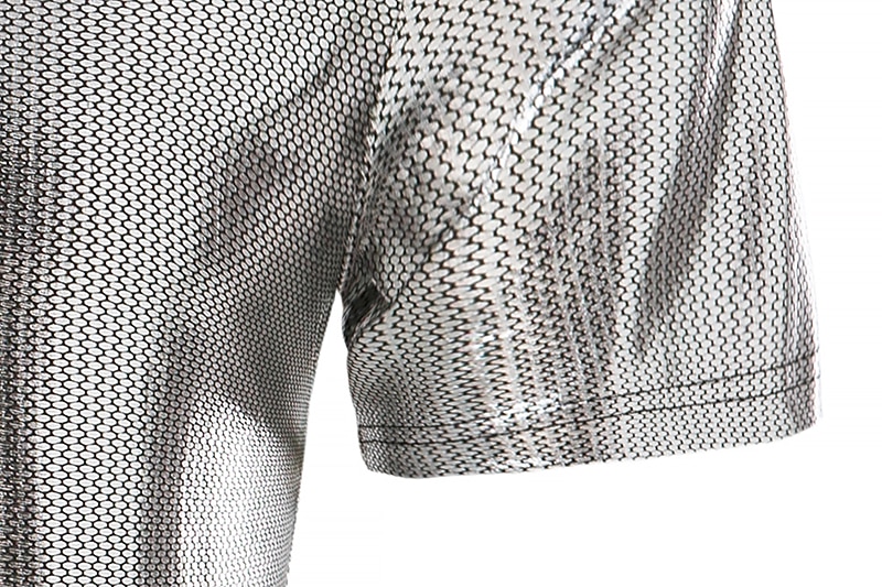 Per uomo POLO Camicia da golf Golf Serata Collare cubano Bavero Manica corta Informale Onde Innovativo Pulsante frontale Standard Argento Nero Oro POLO del 2025 a $21.99 –P3