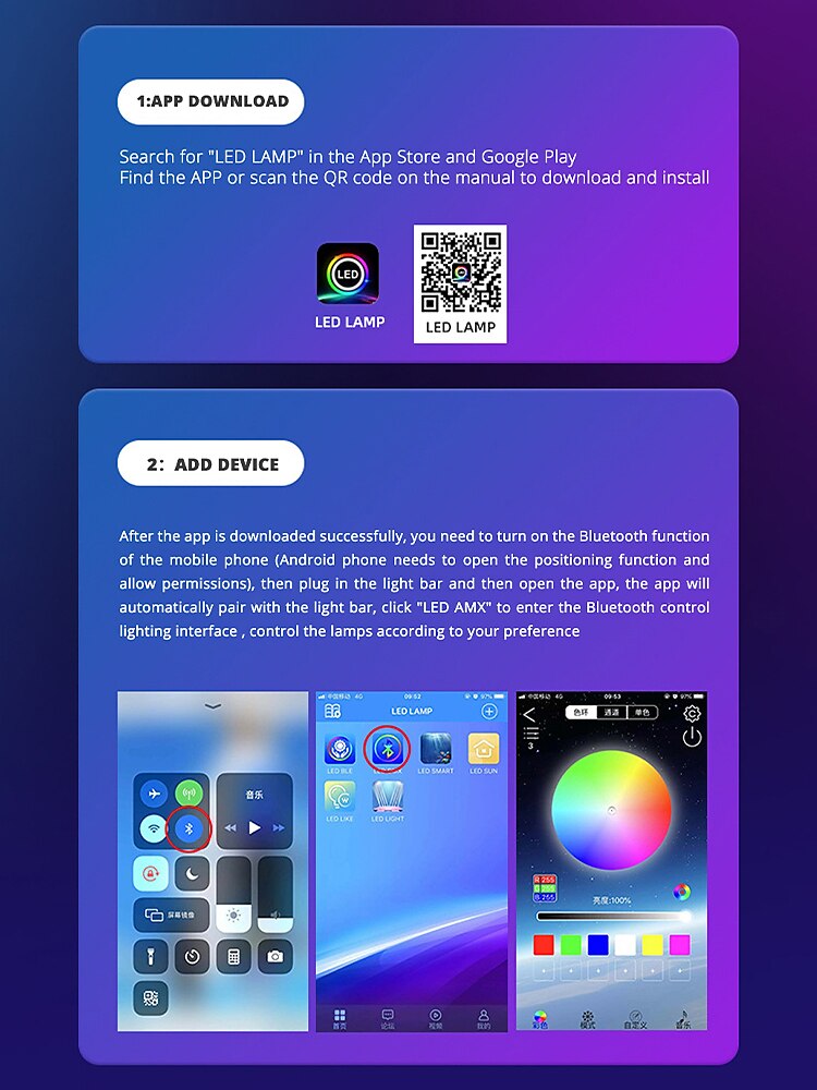 Смарт-светодиодная лампа LED Бар RGB Подъёмная ритмическая ночная лампа Музыка Bluetooth APP Пульт управления прикроватным настольным компьютерным игровым телевизионным атмосферным светом Shustar 2025 - $32.99 –P10