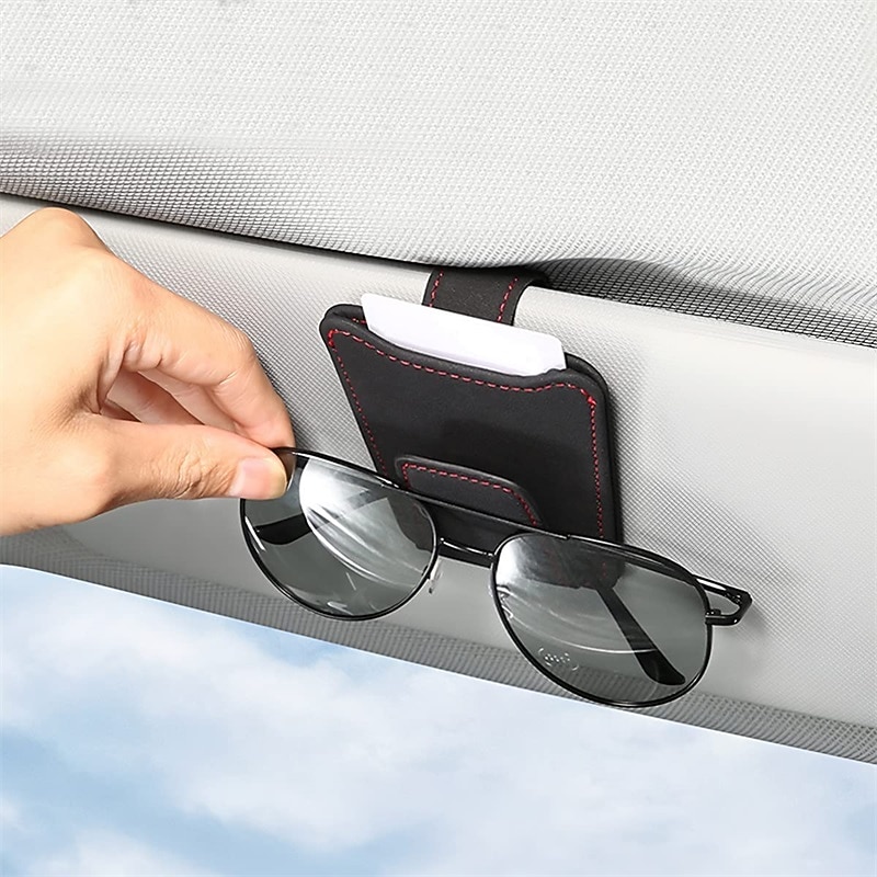 houders voor auto zonneklep magnetische glazen hanger mounter lederen brillen houder zonnescherm opslag ticket kaart clip geschikt voor suv pick-up truck alle modellen 2025 - $19.99 –P5
