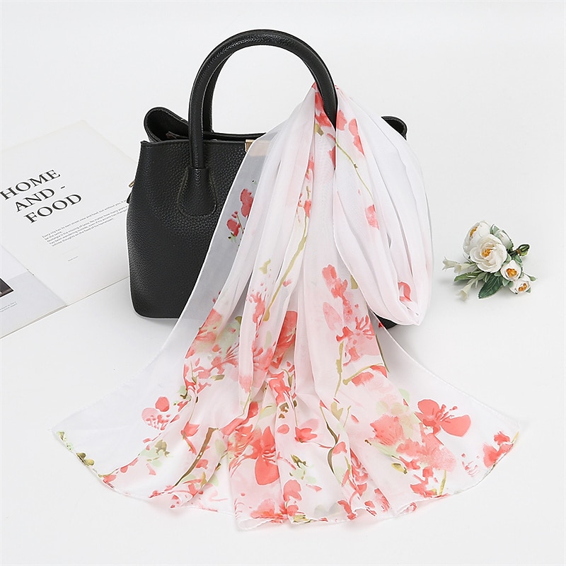 lente zomer mode bloemen dunne stijl chiffon sjaal sjaal lady print zachte vakantie strand-up wrap 150*50 cm 2025 - $12.99 –P6