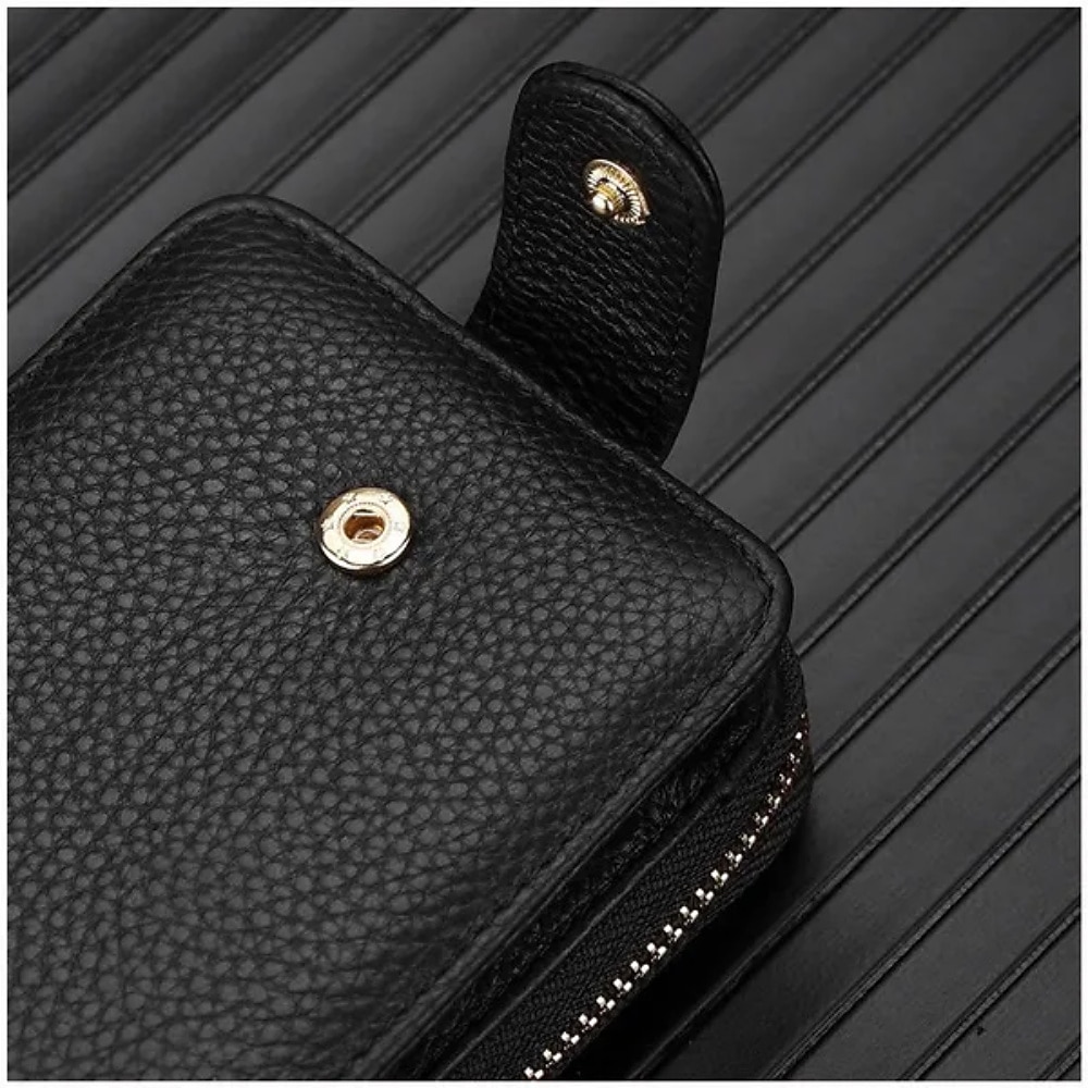 Portafoglio con portacarte RFID in vera pelle con 16 scomparti per carte portadocumenti per patente di guida e portacarte di credito con chiusura magnetica scomparto singolo per donne e uomini del 2026 a $22.99 –P7