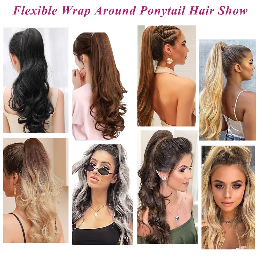 show flexibele wrap around paardenstaart 32 inch lengte synthetische paardenstaart extensions blonde paardenstaart haarstukjes voor dagelijks gebruik door vrouwen 2025 - $20.99 –P6