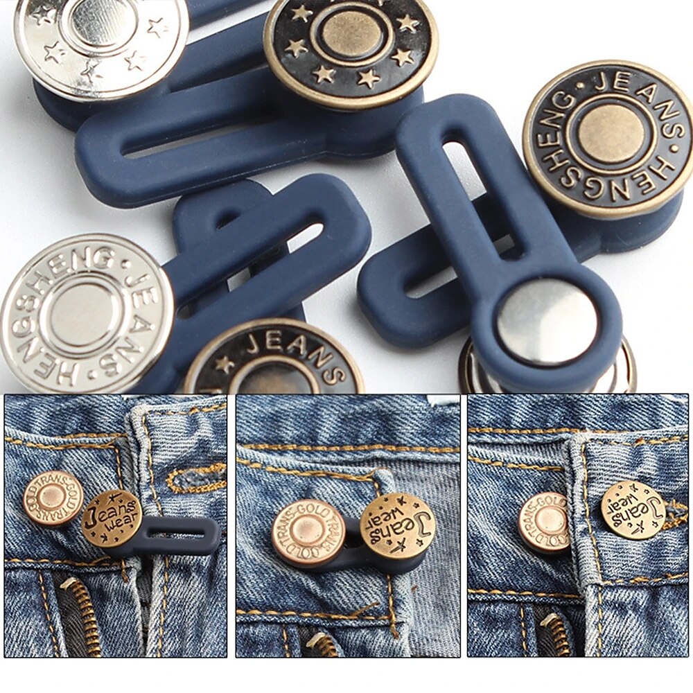 Button Extender for Pants Jeans Free Sewing Adjustable Retractable