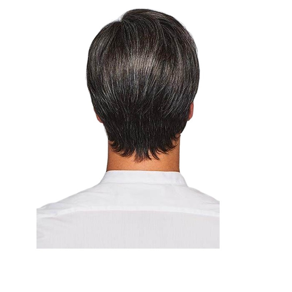 Men's Wig with Black and White Fringe and Partial Puffy Wig 2025 - $24.99 –P5
