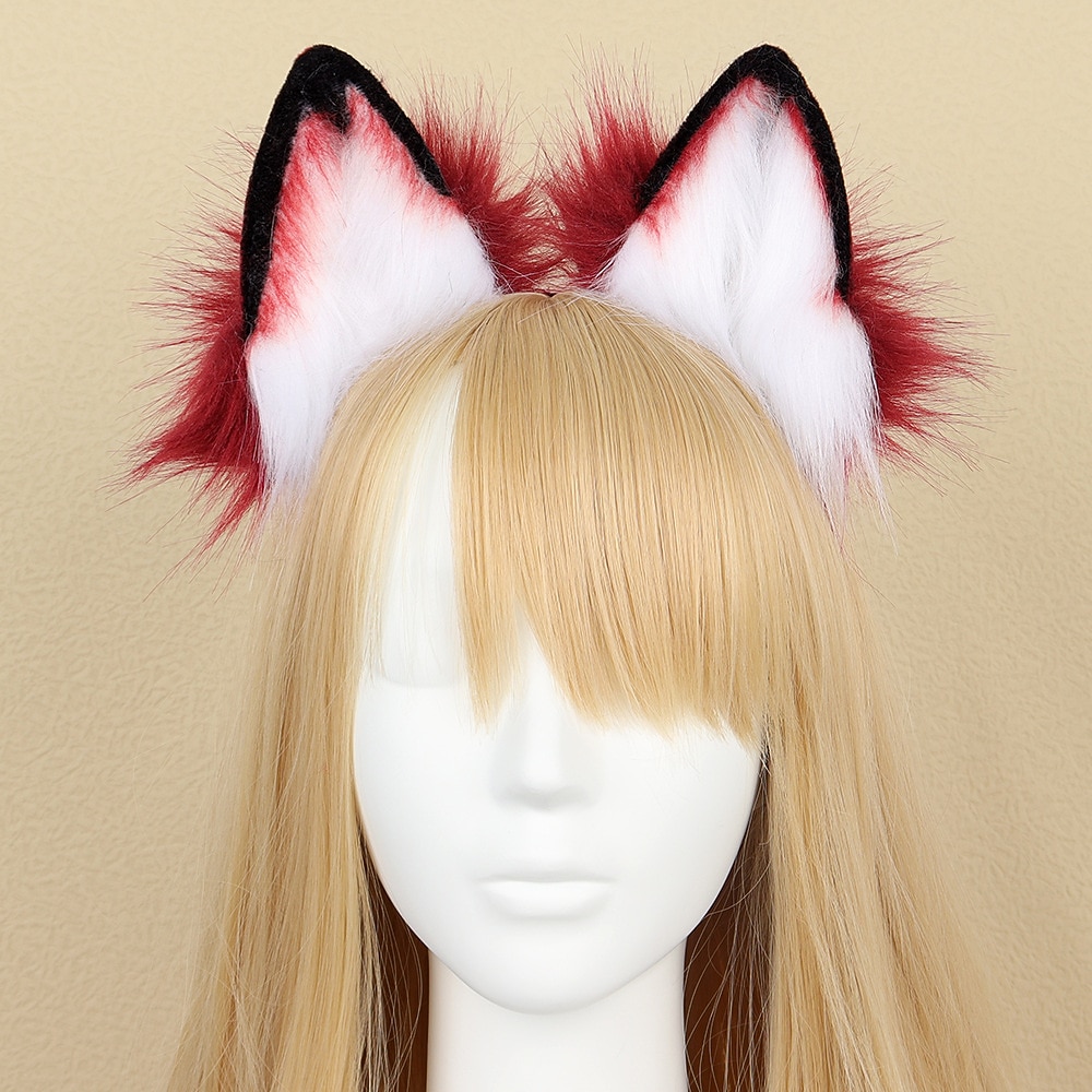 handgemaakte simulatie dier oor haar hoepel pluche verkleden als wolf oor hoofdband cosplay als eenzame wolf haaraccessoire 2026 - $21.99 –P6