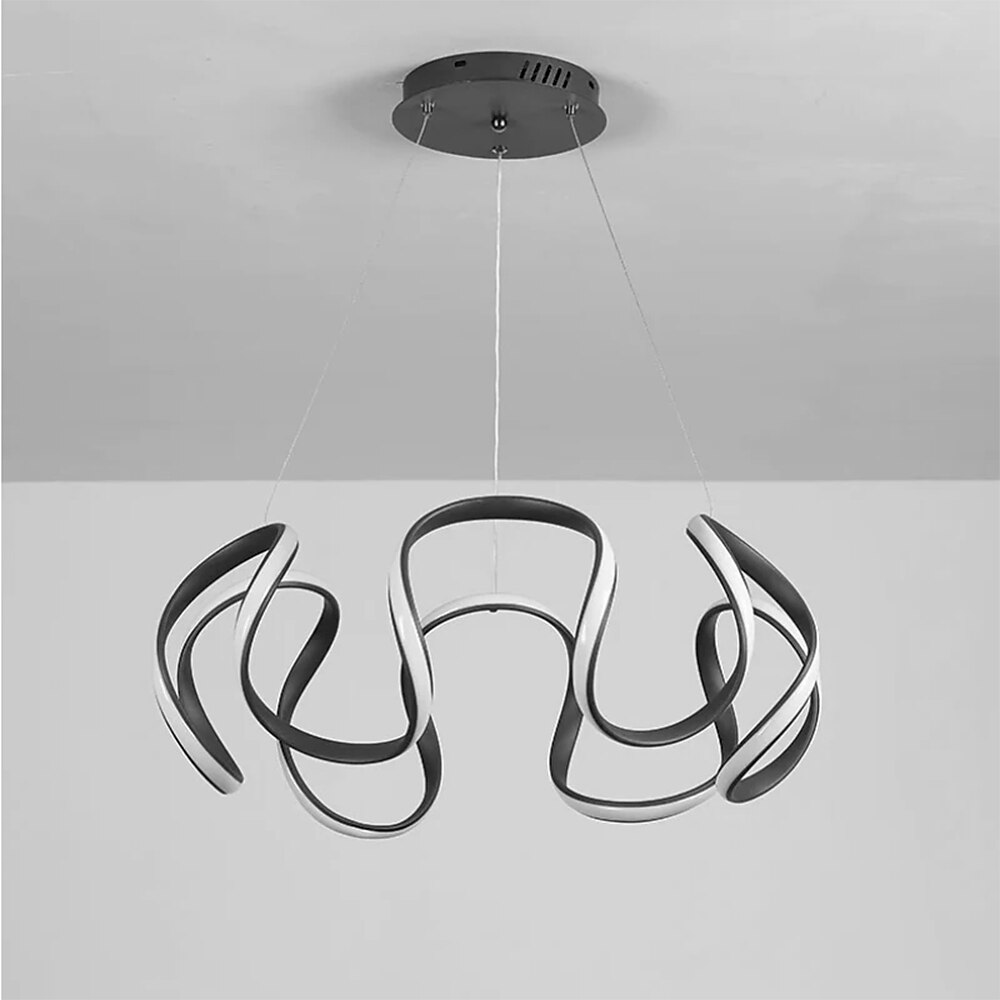 led pendellys 50cm 1-lys ring sirkeldesign dimbar aluminiumslakkert finish luksuriøs moderne stil spisestue soverom pendellamper 110-240v kun dimmes med fjernkontroll 2025 - $249.99 –P2