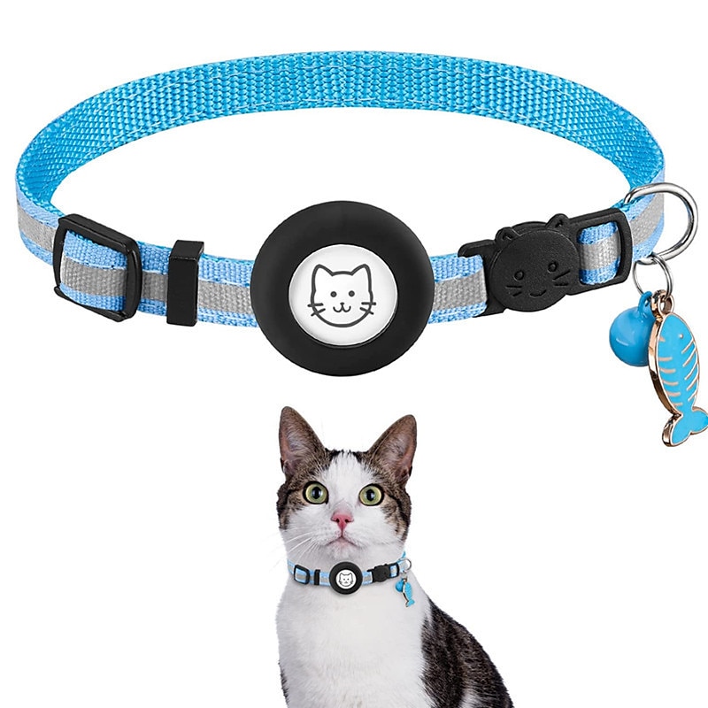 For Airtag Case and Cat Collar Airtag Cat Collar for Airtag Collar With Bell Airtag Reflective Fishbone Pet Collar（no tracker） 2025 - $20.99 –P11